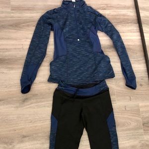 Lucy workout set cropped leggings and pullover